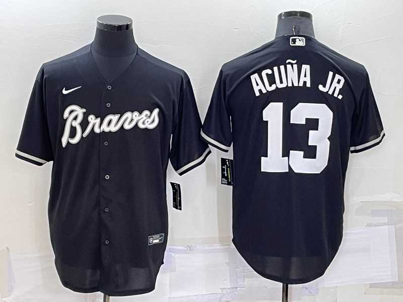Atlanta Braves #13 Ronald Acuna Jr Black Turn Back The Clock Stitched Cool Base Jersey,We sell and wholesale Atlanta Braves #13 Ronald Acuna Jr Black Turn Back The Clock Stitched Cool Base Jersey on line form chian!